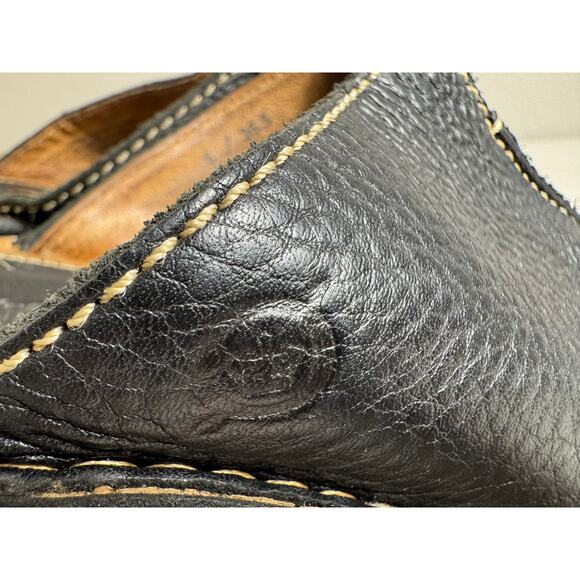 Born sandals black leather open toe slip on wedge slides  Sz 6/36.5 - Picture 6 of 9